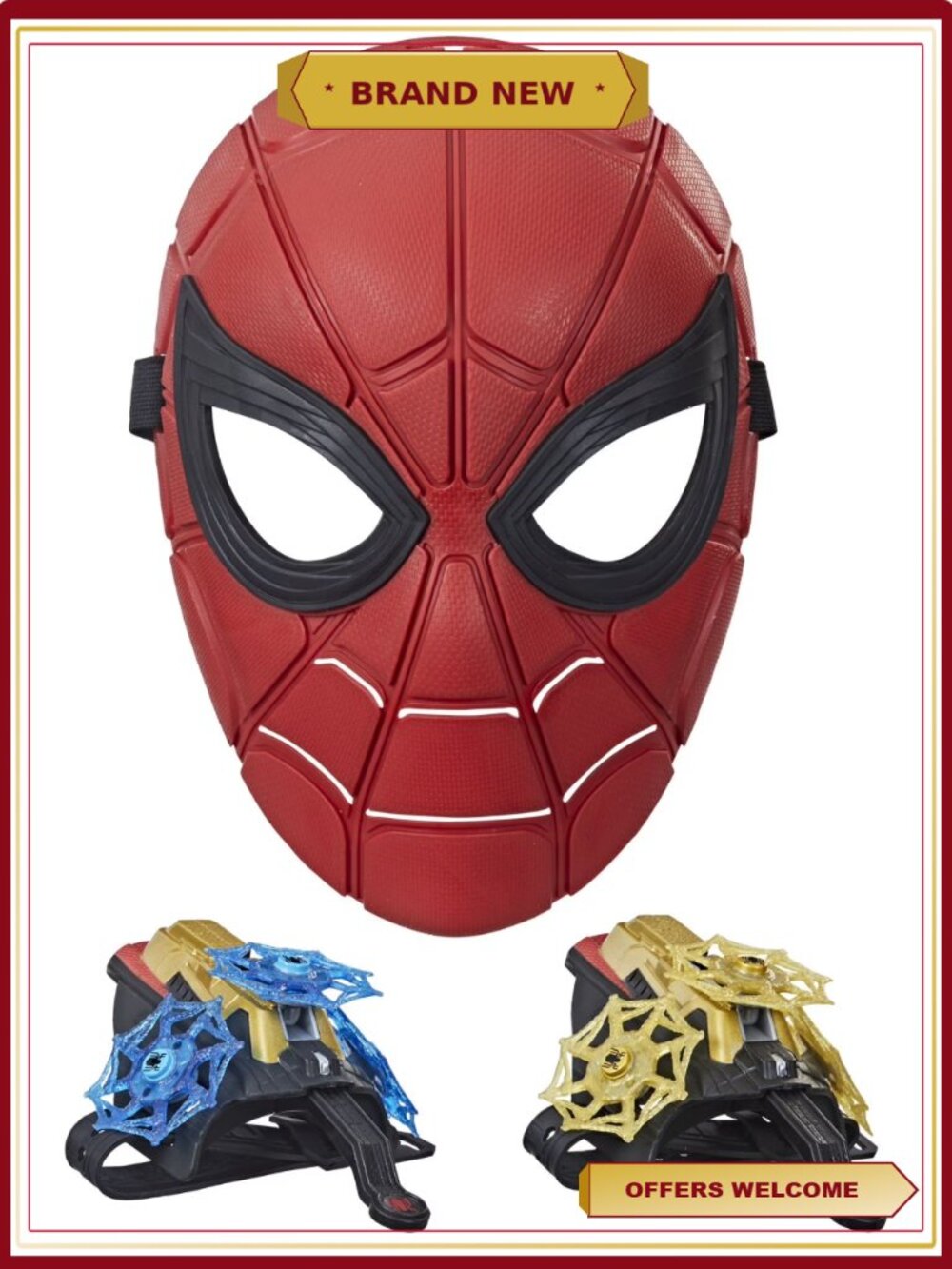 Spider-Man Action Armor Set Mask & Gauntlets Pretend Play Costume for Kids